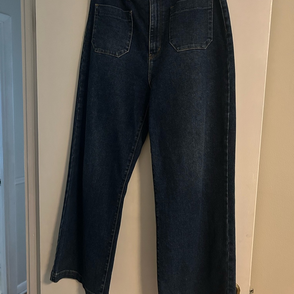 Wide Leg Dark Blue Jeans